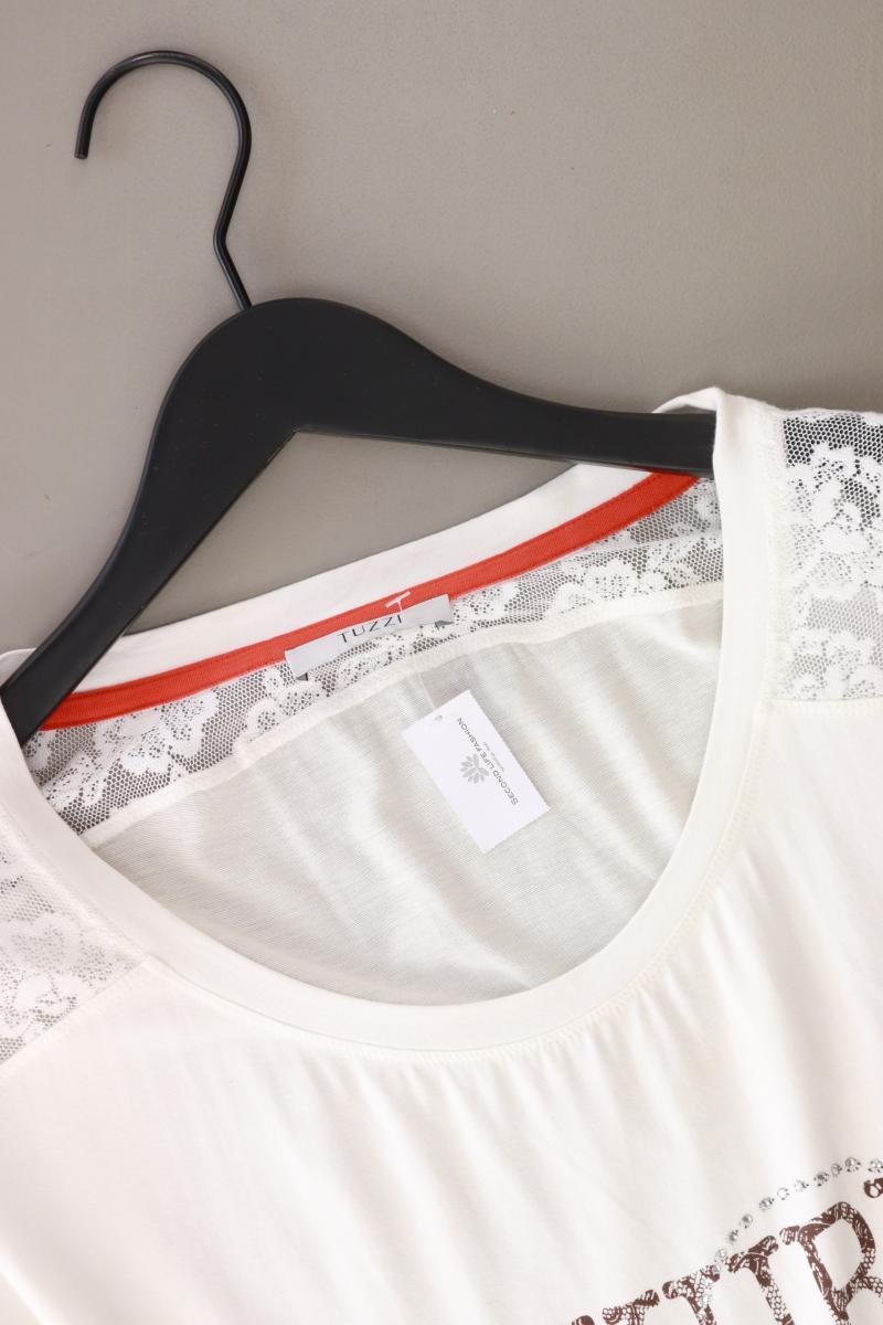 Tuzzi Printshirt Gr. 42 Kurzarm weiß aus Viskose