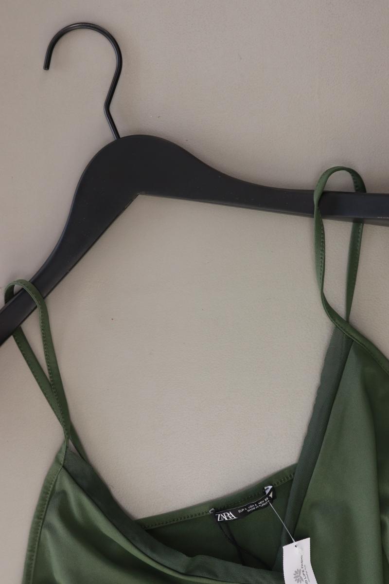 Zara Spaghetti-Top Gr. L olivgrün aus Polyester