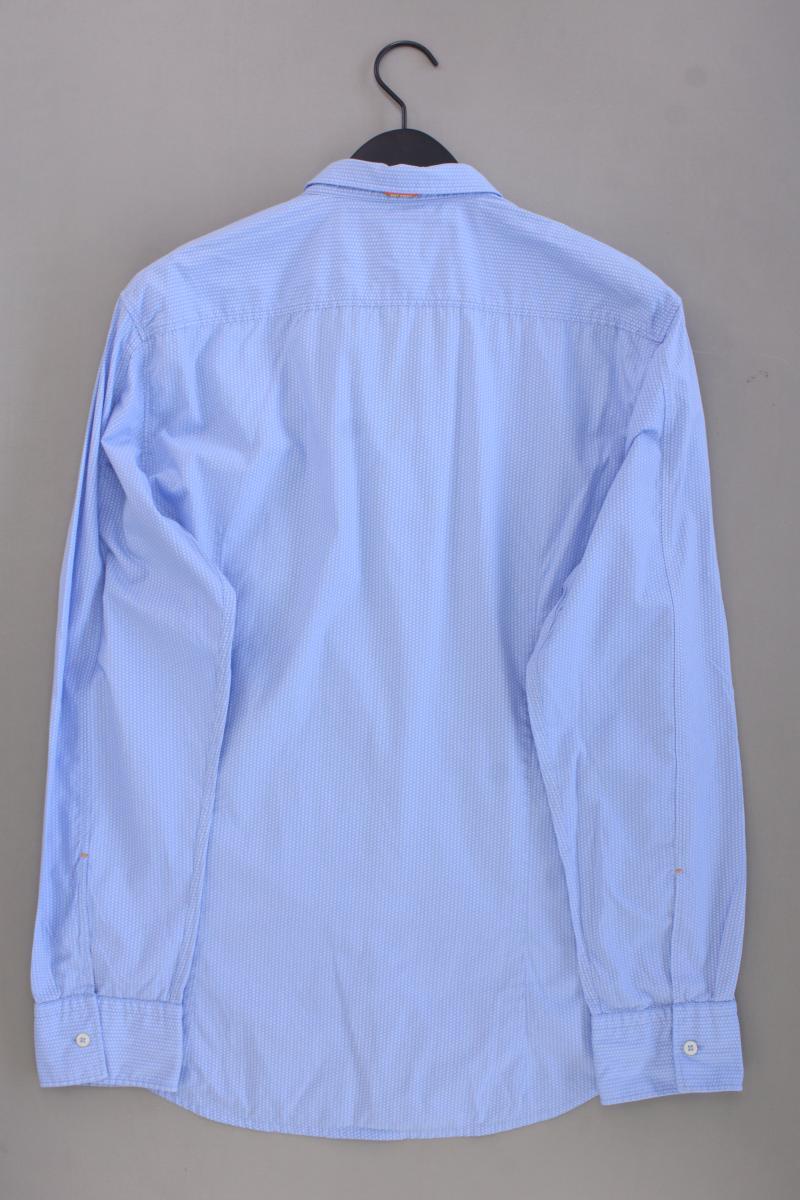 BOSS Orange Langarmhemd für Herren Gr. XL blau aus Baumwolle