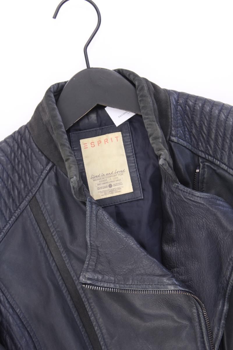 Esprit Lederjacke Gr. 38 blau