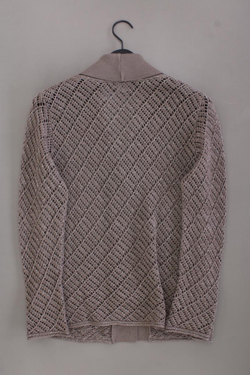 FAIR LADY Strickjacke Gr. 40 Langarm mit Glitzer grau aus Polyacryl