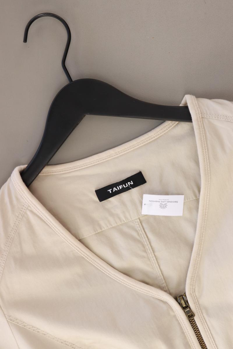 Taifun Kurzarmkleid Gr. 42 creme aus Baumwolle