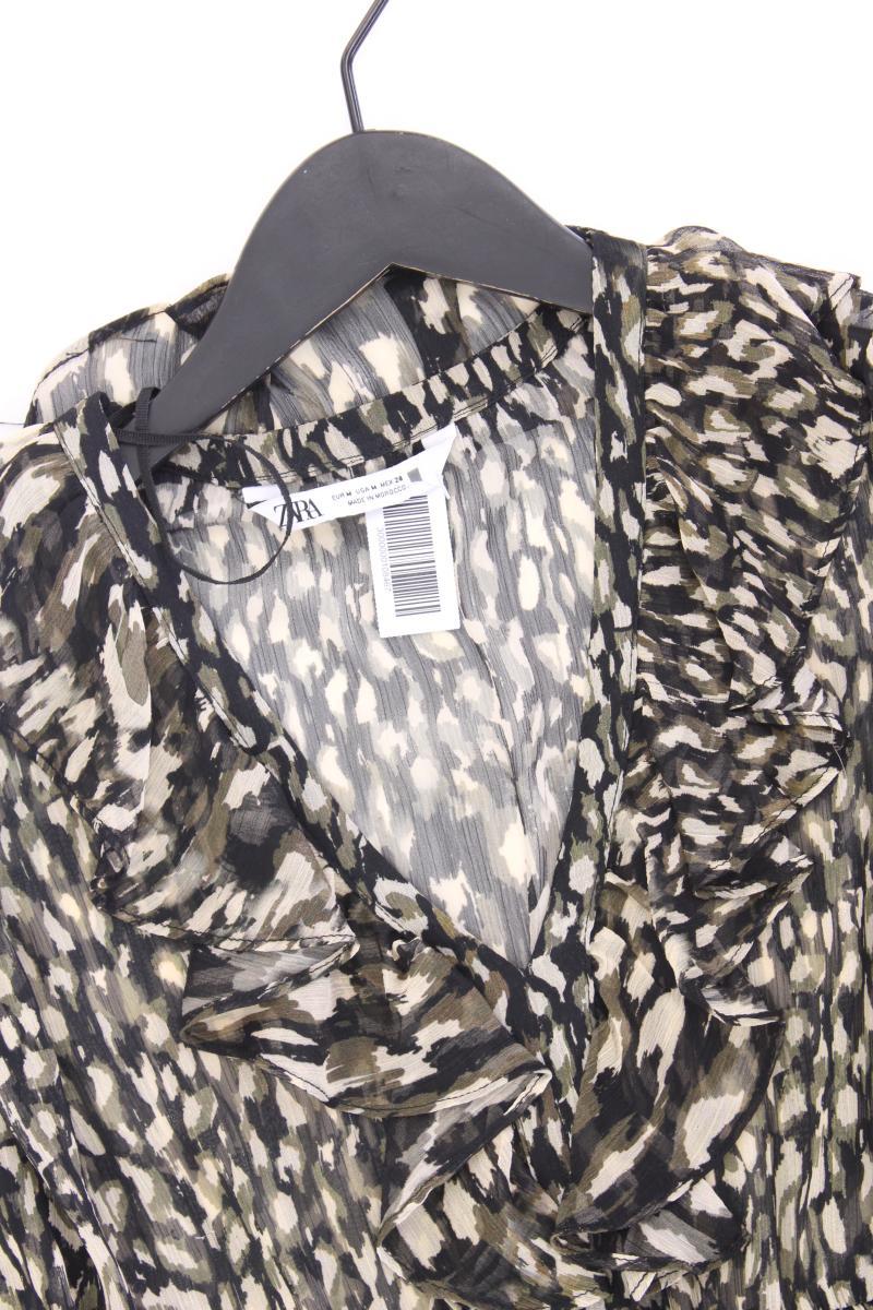 Zara Chiffonkleid Gr. M Langarm olivgrün
