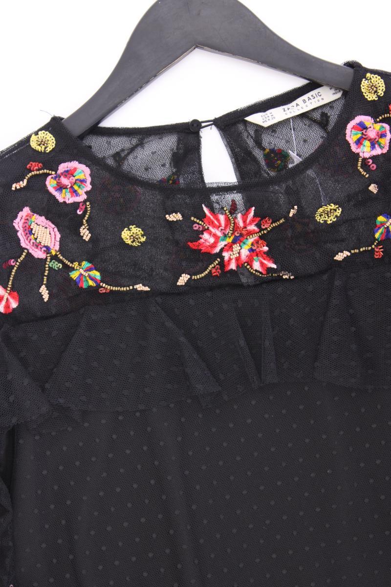 Zara Chiffonkleid Gr. M 3/4 Ärmel schwarz aus Polyester