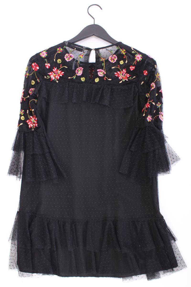 Zara Chiffonkleid Gr. M 3/4 Ärmel schwarz aus Polyester