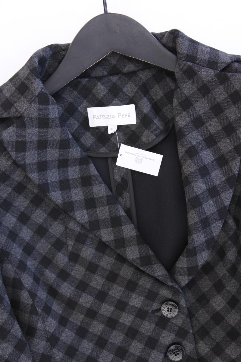 Patrizia Pepe Jerseyblazer Gr. IT 42 (S) kariert grau aus Viskose