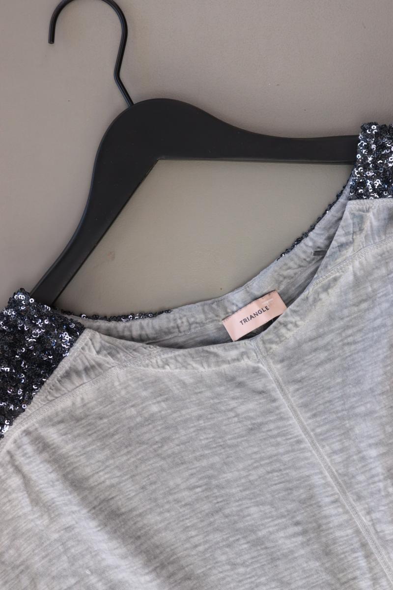 Triangle by s.Oliver Kurzarmkleid Gr. XL mit Pailletten grau