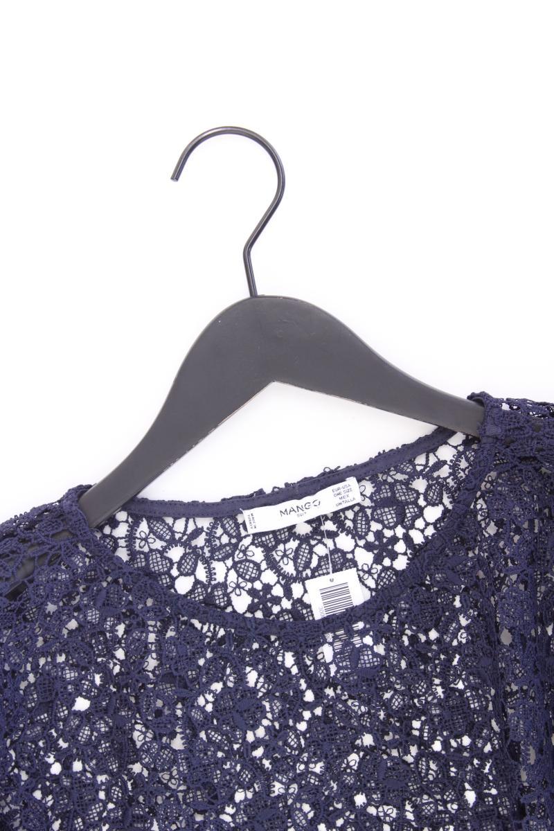 Mango Shirt mit Spitze Gr. OneSize Kurzarm blau