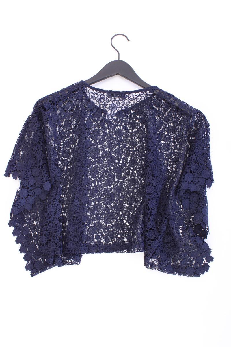 Mango Shirt mit Spitze Gr. OneSize Kurzarm blau