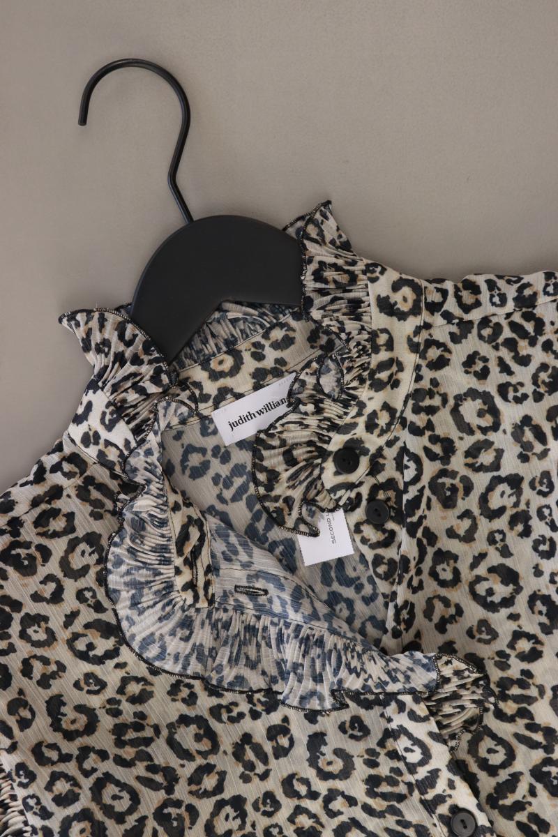 Judith Williams Rüschenbluse Gr. 40 mit Tierdruck Langarm creme aus Polyester