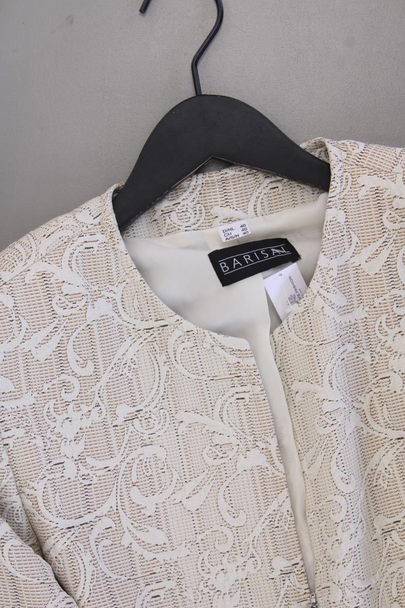 BARISAL Classic Blazer Gr. 40 mit Blumenmuster creme aus Polyester