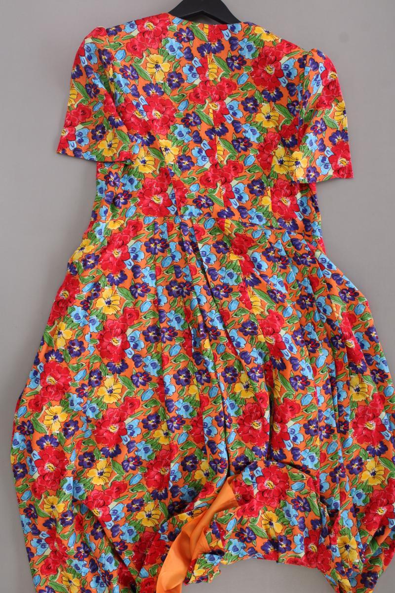 Vintage Kleid  Gr. Kurzgröße 20 mit Blumenmuster Kurzarm mehrfarbig