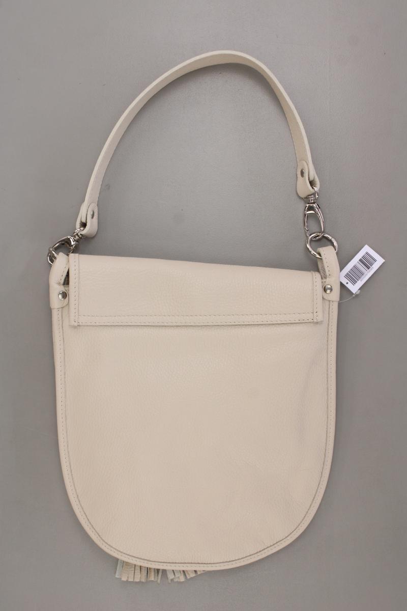 Schultertasche creme aus Leder
