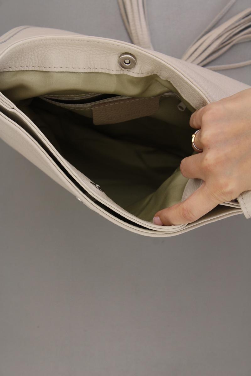 Schultertasche creme aus Leder