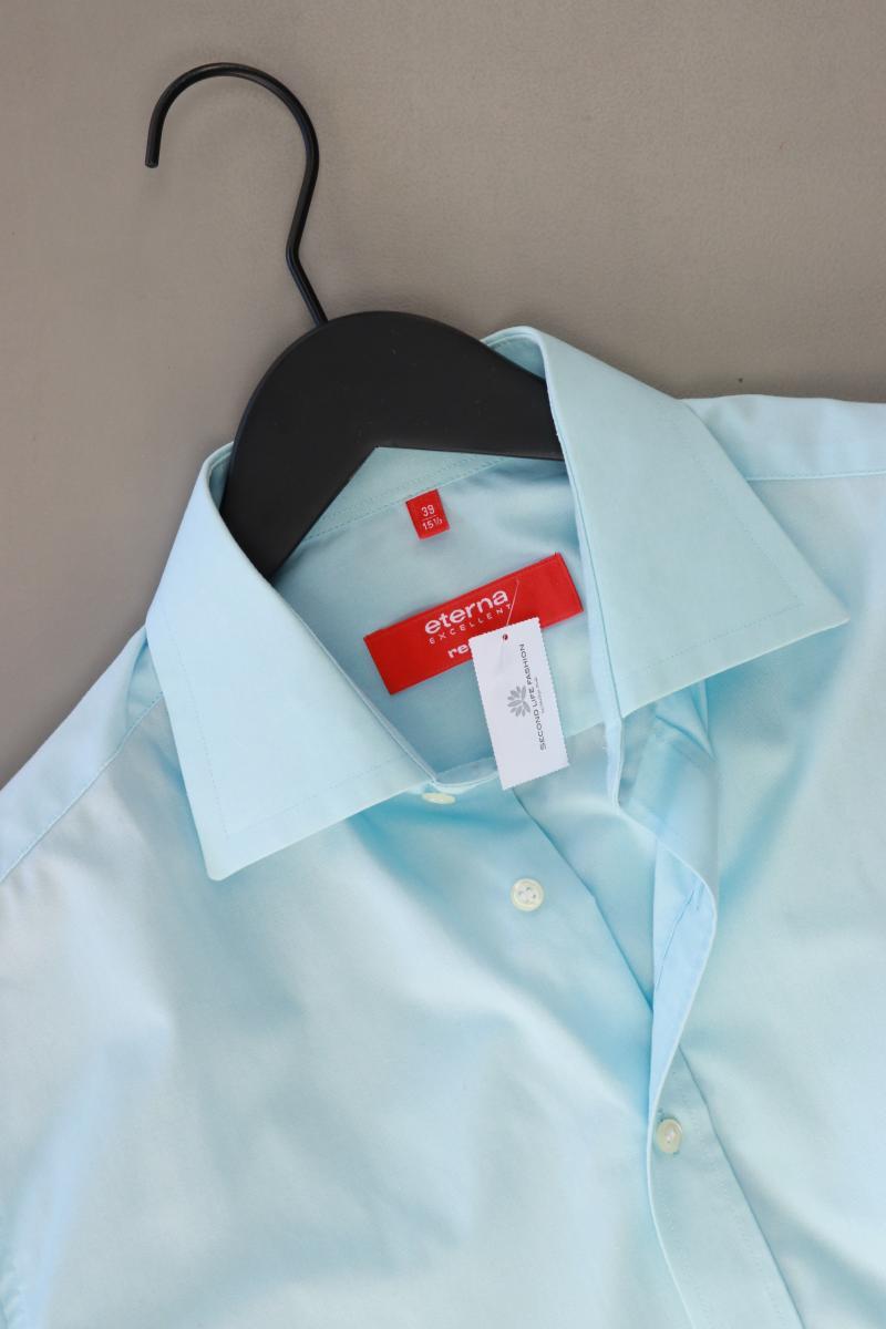 Eterna Langarmhemd für Herren Gr. Hemdgröße 39 blau aus Baumwolle