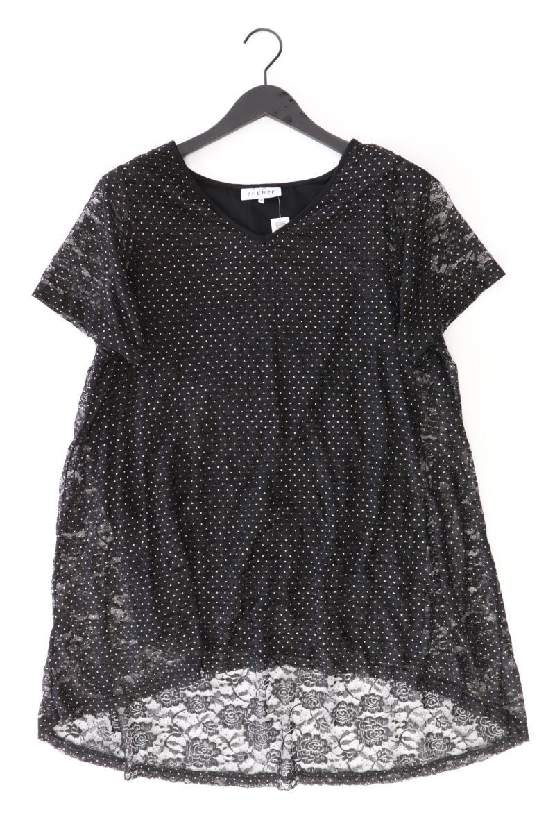 Zhenzi Kurzarmbluse Gr. XL schwarz aus Polyester