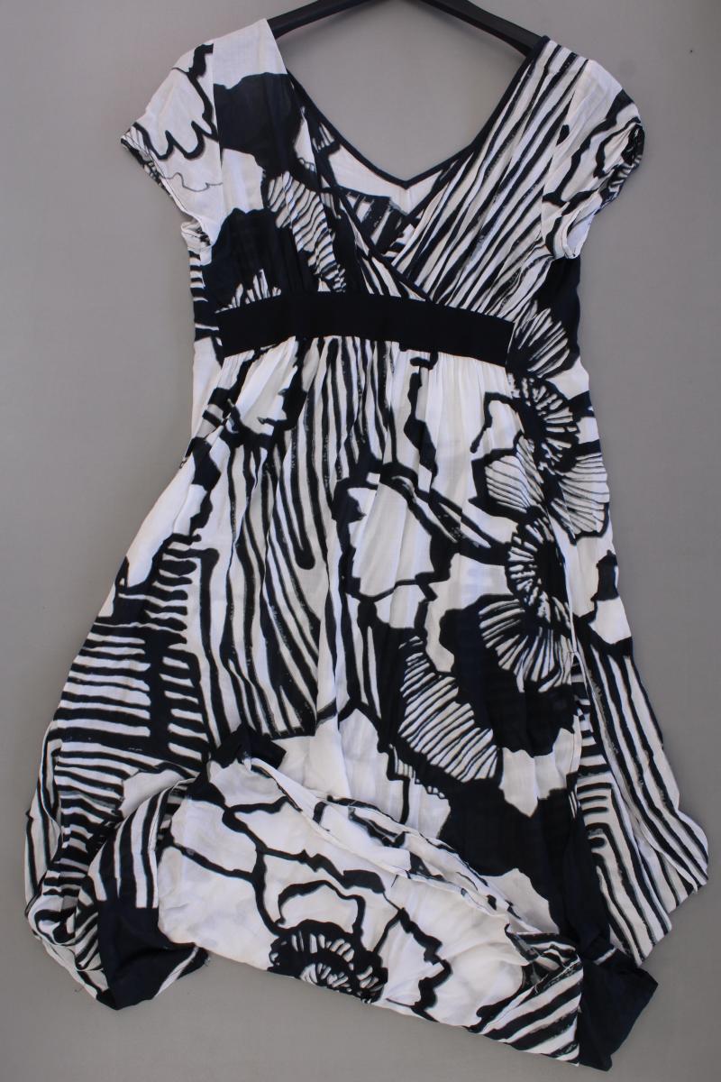 Miraclesuit Maxikleid Gr. M mit Blumenmuster Kurzarm weiß aus Viskose