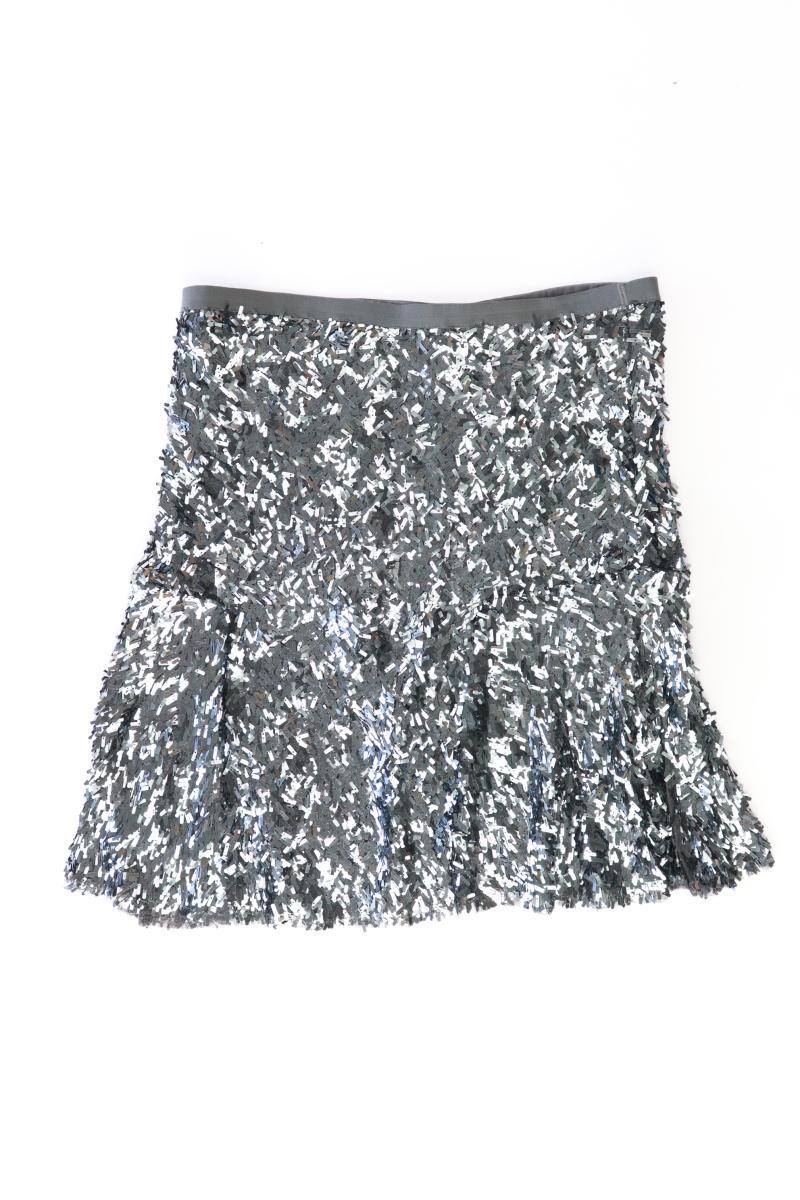 Steffen Schraut Rock Gr. 40 mit Pailletten silber aus Nylon