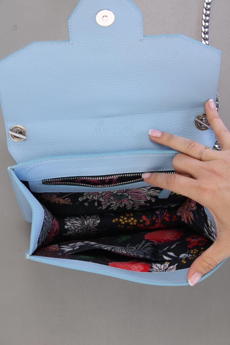 Marc Cain Umhängetasche Löwenkopf blau aus Leder