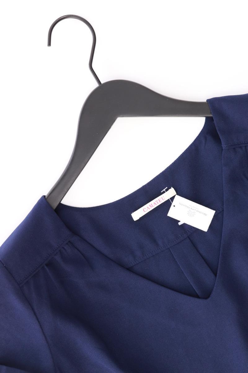 Camieu Kurzarmbluse Gr. 36 blau aus Polyester