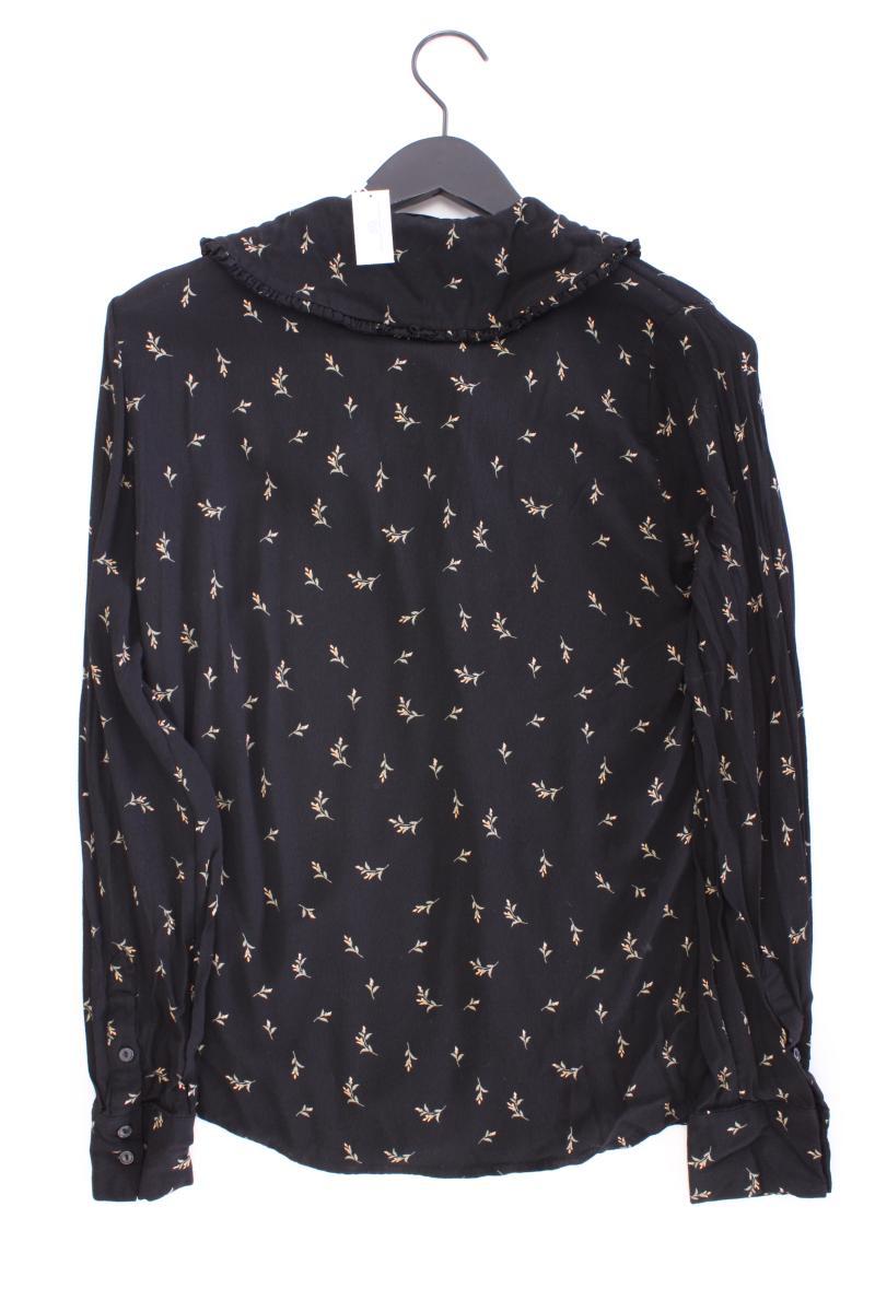 Modström Langarmbluse Gr. S mit Blumenmuster schwarz aus Viskose