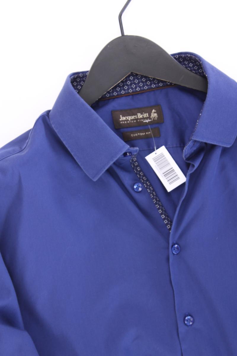 Jacques Britt Langarmhemd für Herren Gr. Hemdgröße 41 blau aus Baumwolle