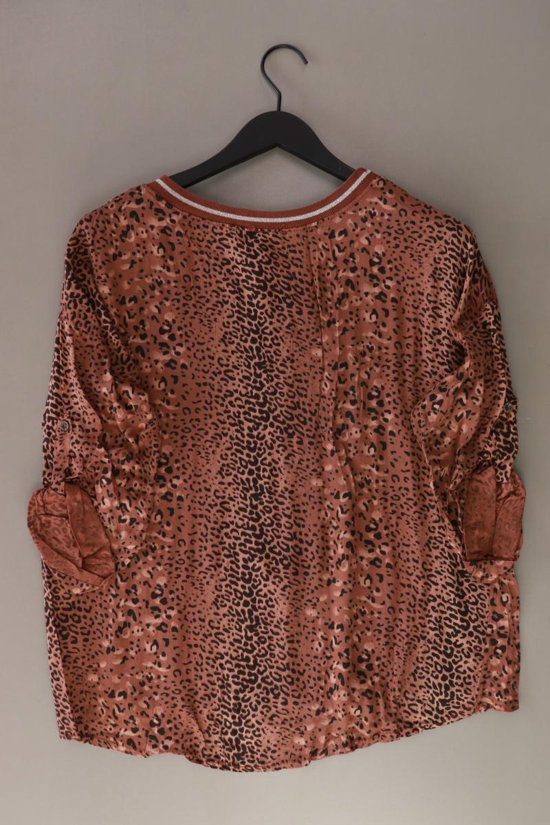 Zabaione Oversize-Bluse Gr. S/M mit Tierdruck 3/4 Ärmel braun aus Viskose