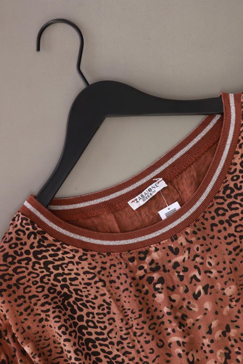 Zabaione Oversize-Bluse Gr. S/M mit Tierdruck 3/4 Ärmel braun aus Viskose