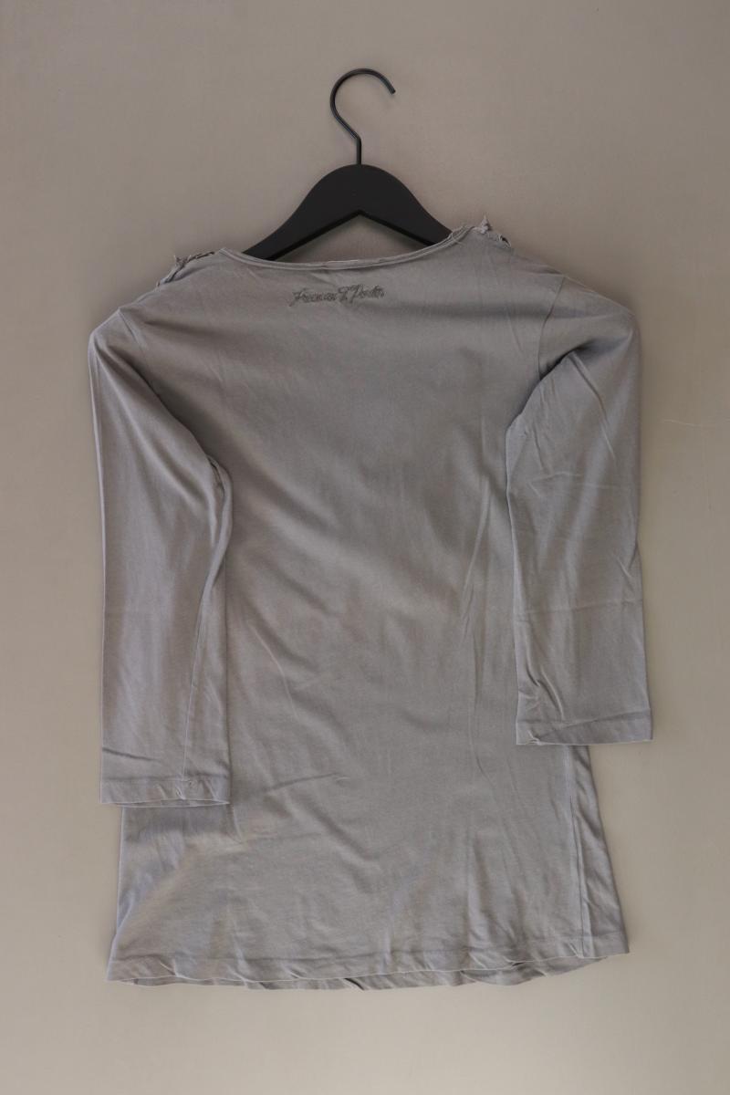 Freeman T. Porter Shirt mit V-Ausschnitt Gr. S 3/4 Ärmel grau aus Baumwolle