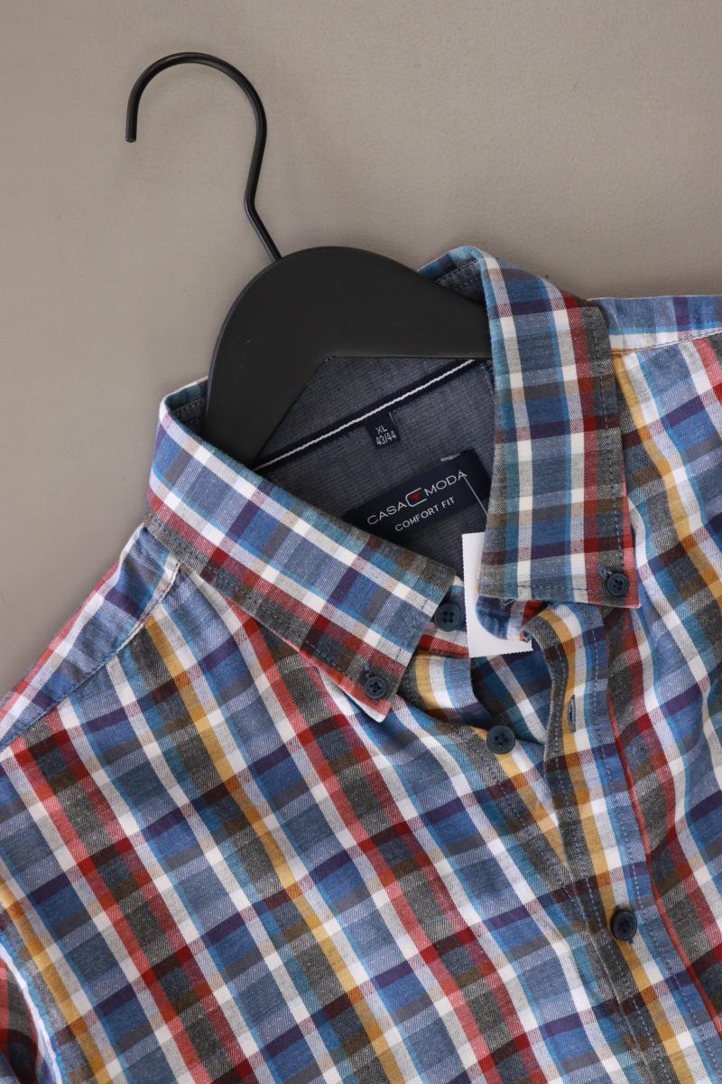 Casa Moda Karohemd für Herren Gr. XL kariert Langarm blau aus Baumwolle