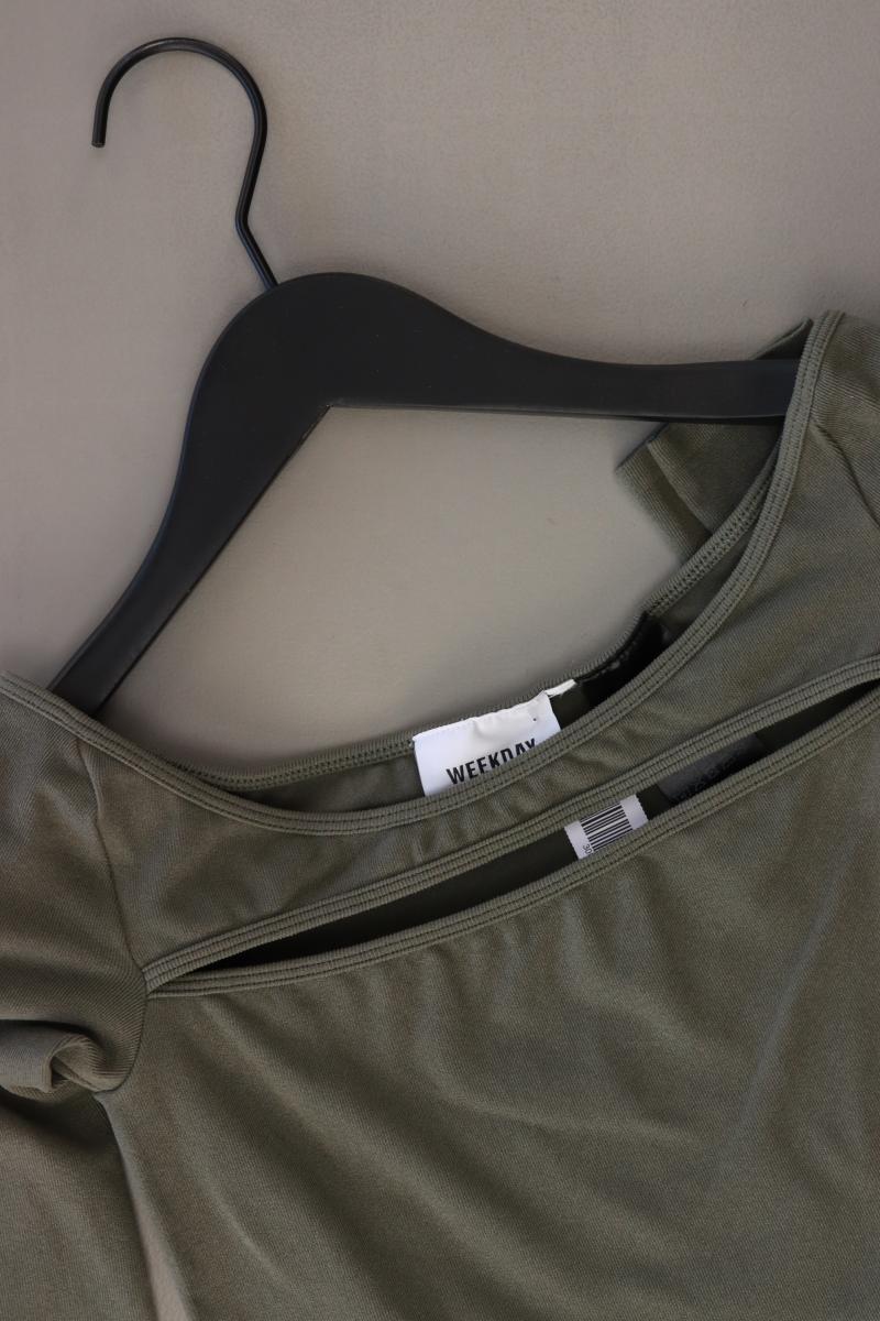 Weekday Cropped Shirt Gr. XS Langarm olivgrün aus Polyamid
