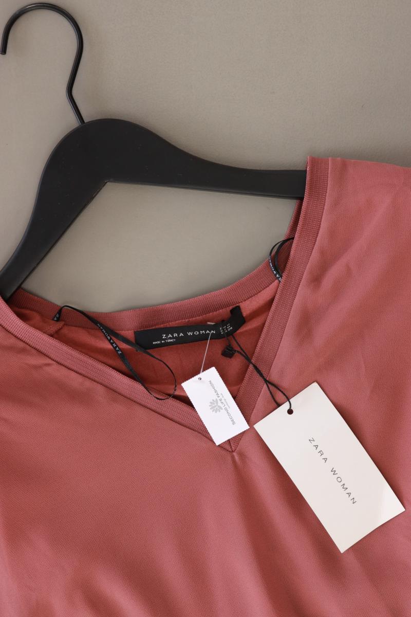Zara Chiffonbluse Gr. M neu mit Etikett 3/4 Ärmel rosa aus Polyester