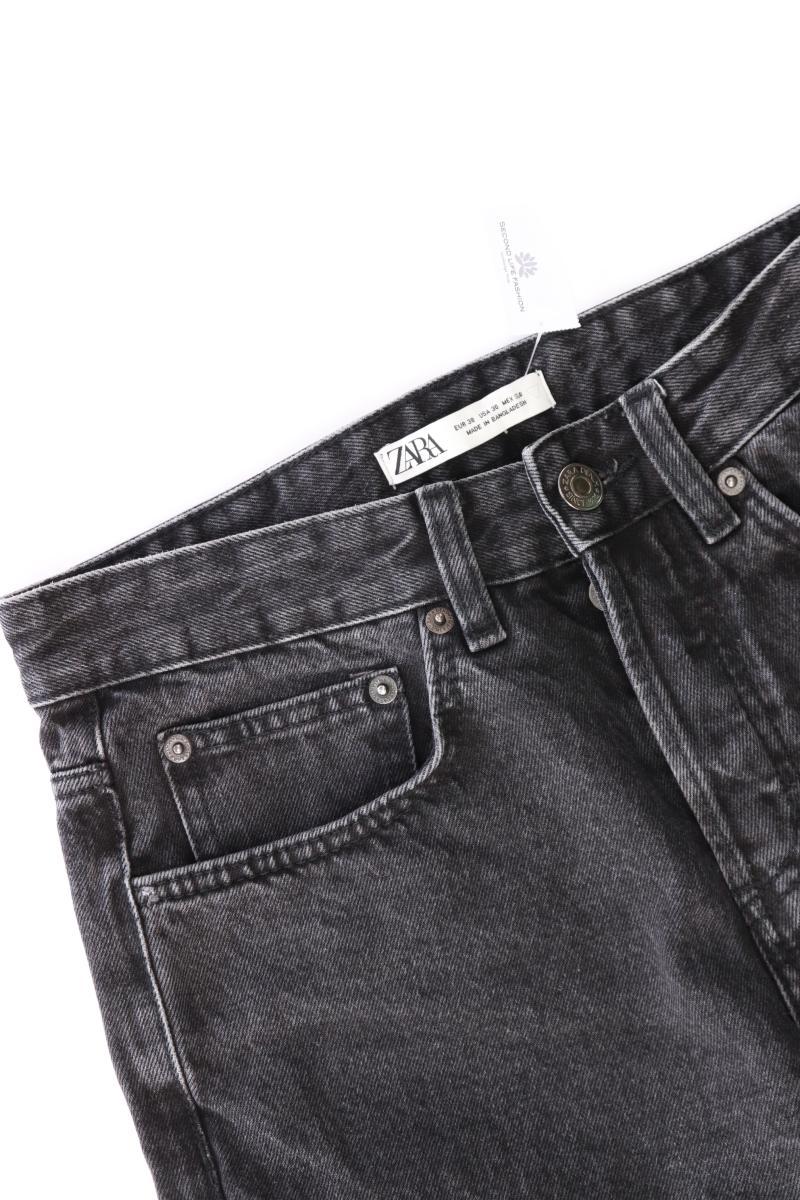 Zara Straight Jeans Gr. 38 schwarz aus Baumwolle
