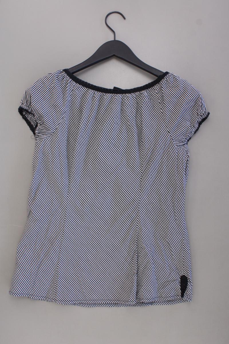 Street One Karobluse Gr. 40 kariert Kurzarm schwarz aus Baumwolle