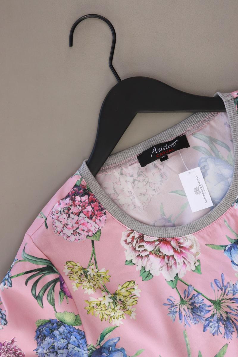 Aniston Kurzarmbluse Gr. 38 mit Blumenmuster rosa aus Polyester