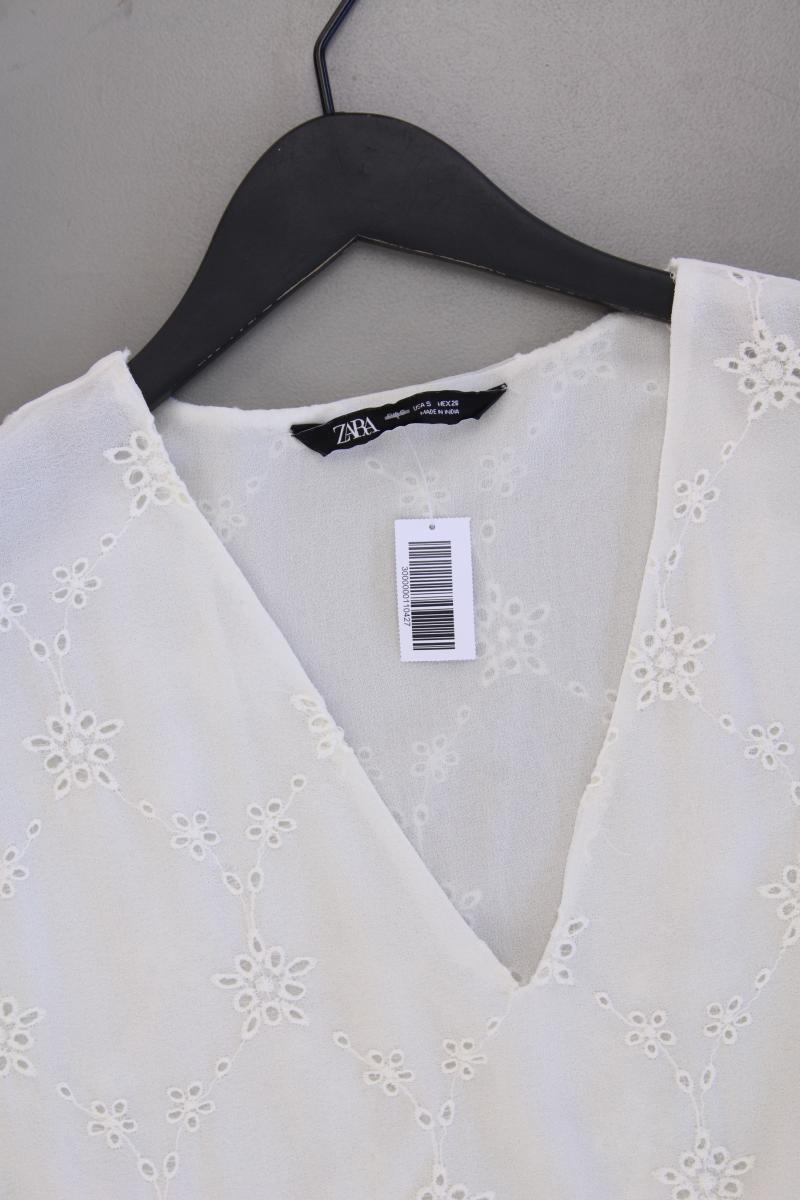 Zara Kurzarmbluse Gr. S creme aus Polyester