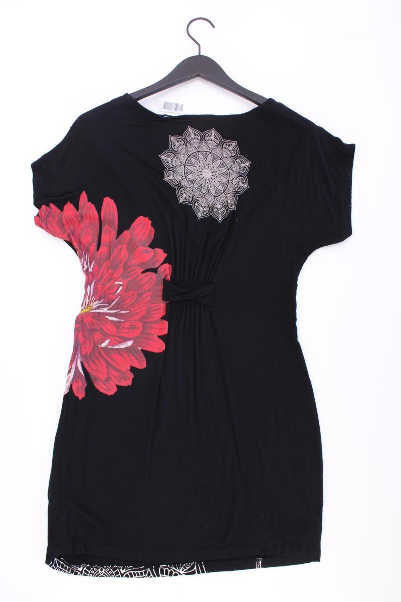 Desigual Kurzarmkleid Gr. 40 mit Blumenmuster schwarz