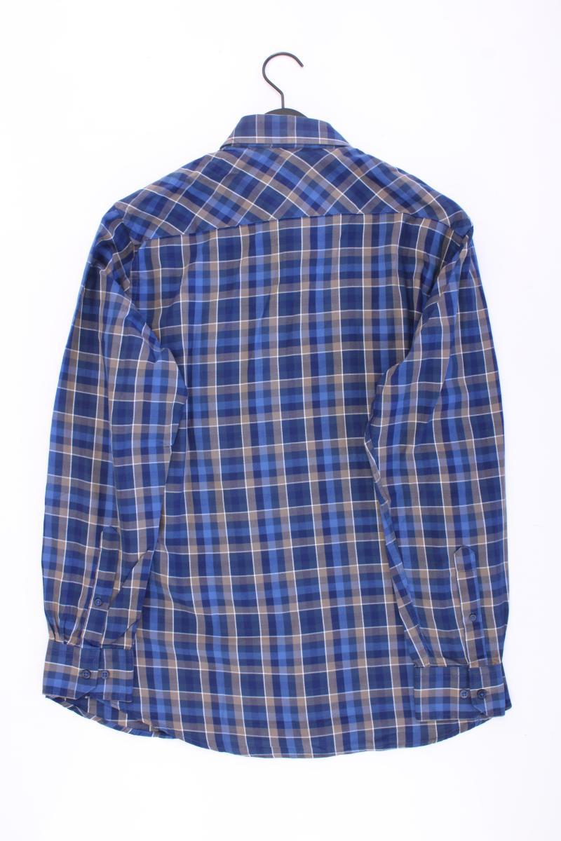 Strauss Karohemd für Herren Gr. Hemdgröße 41/42 kariert Langarm blau