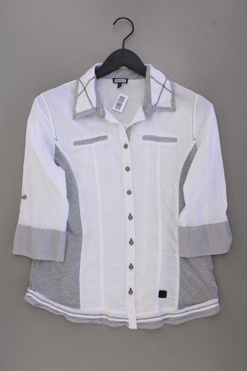 Kenny S. Classic Bluse Gr. 40 3/4 Ärmel weiß aus Baumwolle