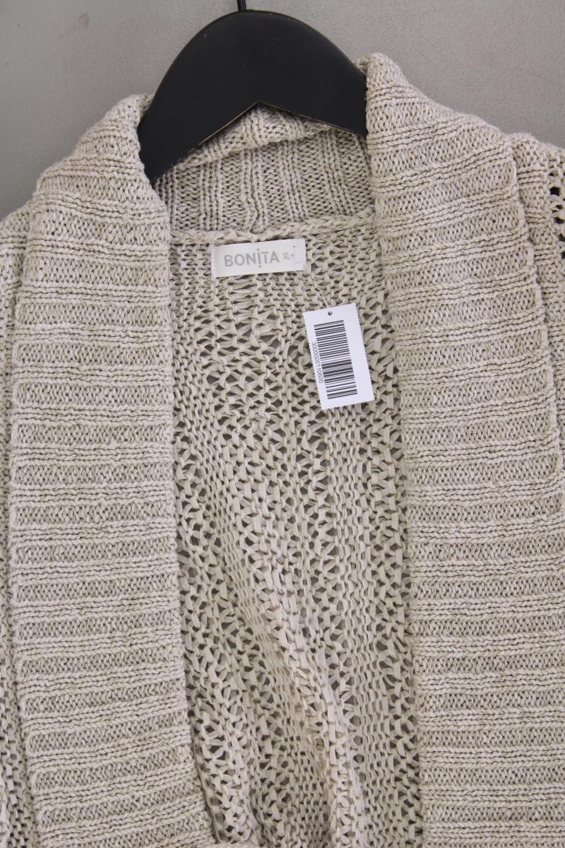Bonita Strickjacke Gr. XL neuwertig Kurzarm grau aus Polyacryl