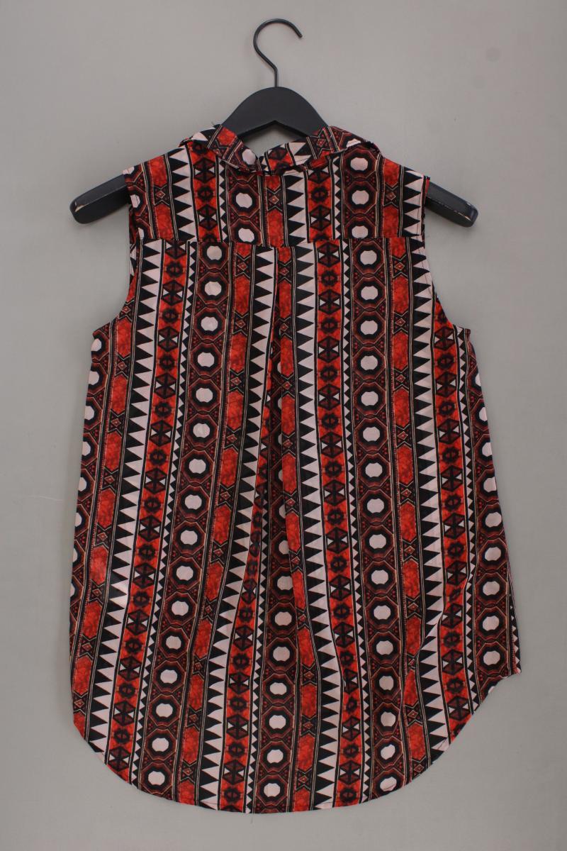 H&M Bluse Gr. 34 geometrisches Muster Ärmellos orange aus Polyester