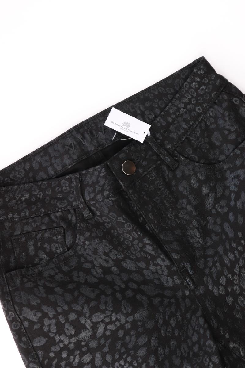 Vila Five-Pocket-Hose Gr. M mit Tierdruck schwarz aus Baumwolle