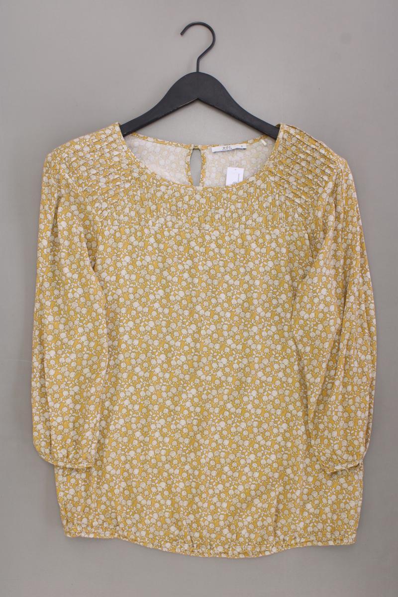 edc by Esprit Classic Bluse Gr. S mit Blumenmuster 3/4 Ärmel gelb aus Viskose