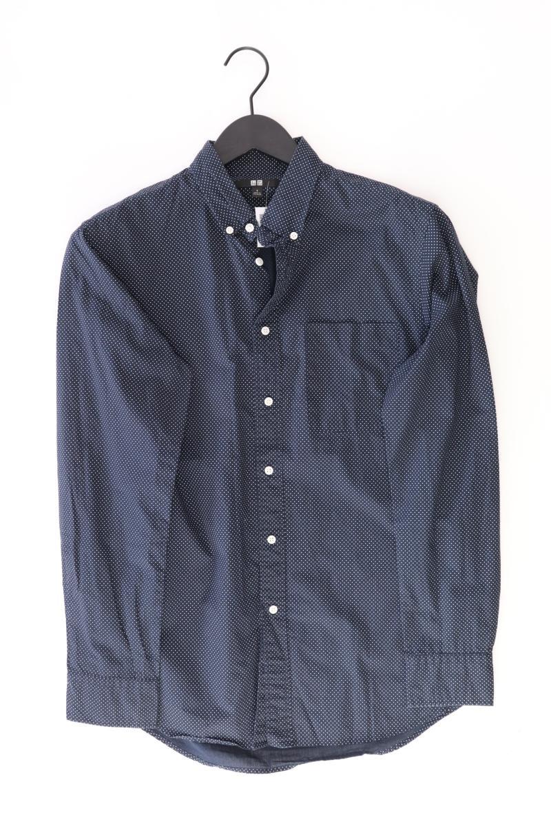 Uniqlo Langarmhemd für Herren Gr. S blau aus Baumwolle