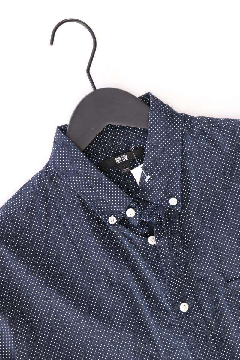 Uniqlo Langarmhemd für Herren Gr. S blau aus Baumwolle