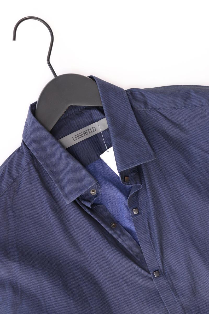 Lagerfeld Langarmhemd für Herren Gr. Hemdgröße 39 blau aus Baumwolle