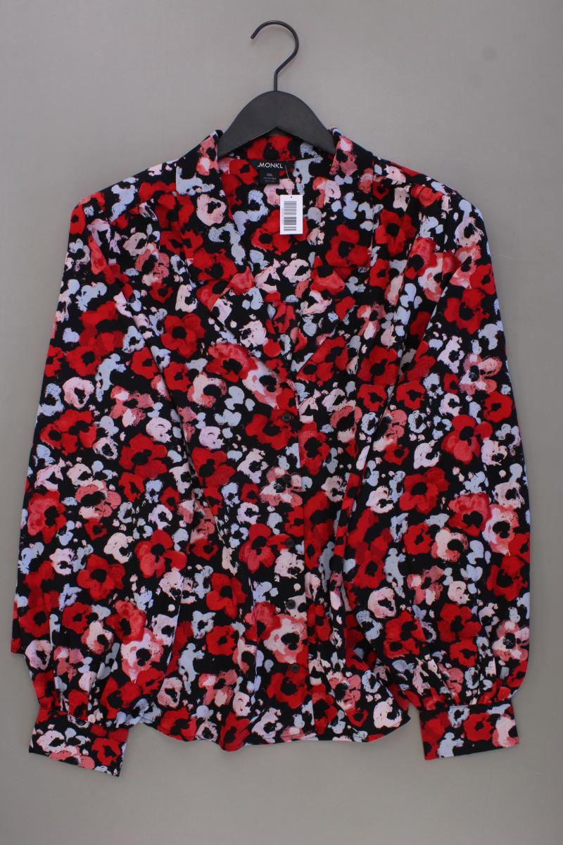 Monki Langarmbluse Gr. XXL mit Blumenmuster neuwertig rot aus Polyester