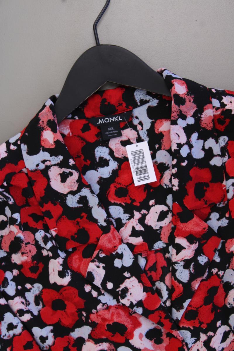 Monki Langarmbluse Gr. XXL mit Blumenmuster neuwertig rot aus Polyester