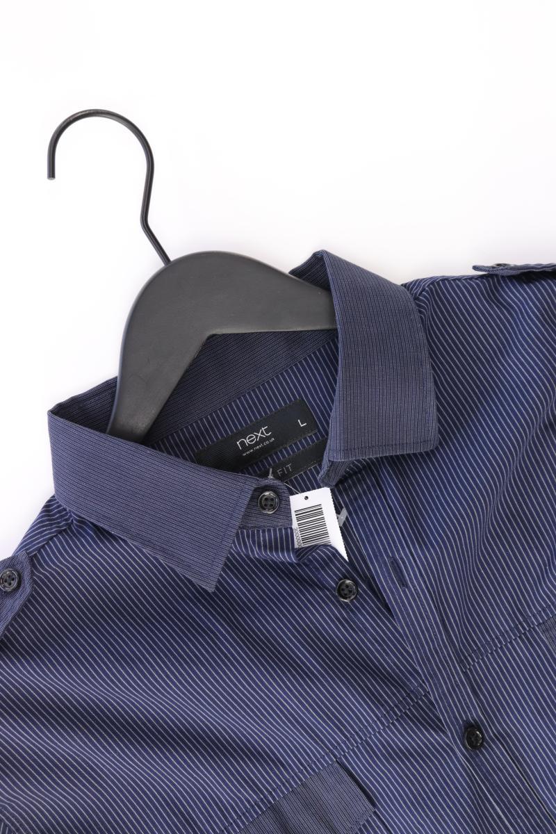 next Langarmhemd für Herren Gr. L gestreift blau aus Baumwolle