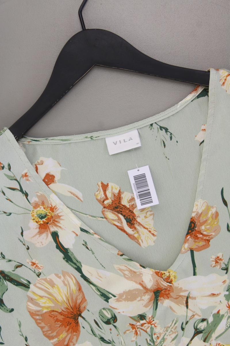 Vila Kurzarmbluse Gr. 40 mit Blumenmuster mehrfarbig aus Polyester